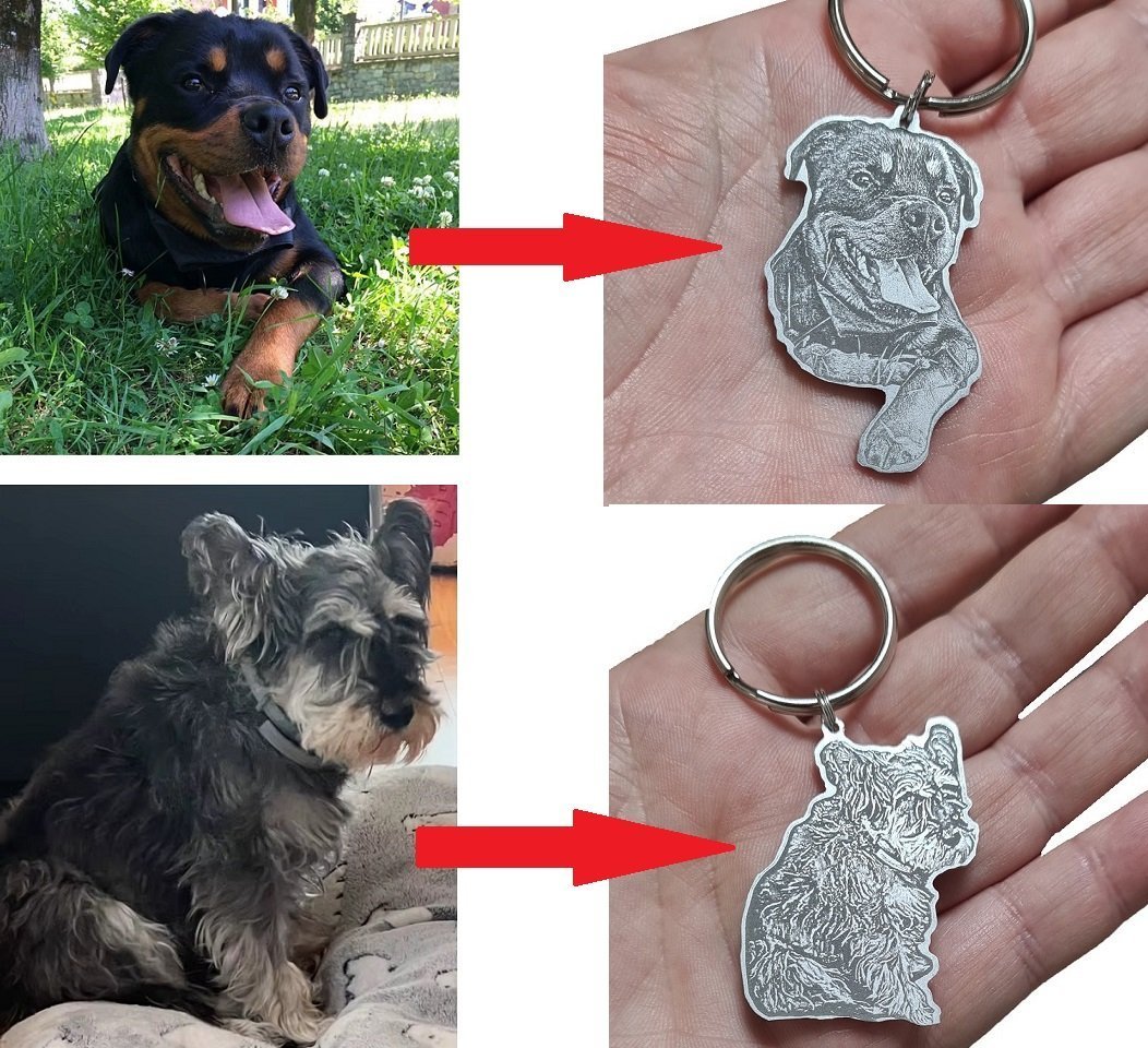 llavero con foto silueta de mascota perros y gatos