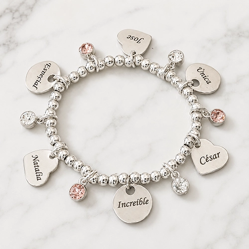 pulseras personalizadas con chapas grabadas